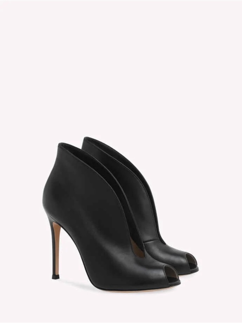 Gianvito Rossi Black Peep-Toe Stiletto Ankle Boots
